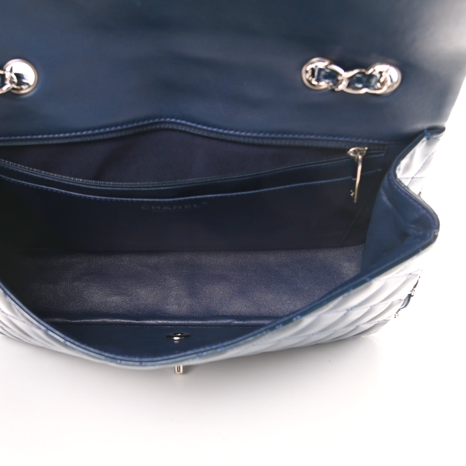 Chanel Patent Quilted Jumbo Single Flap Navy 6 of 13