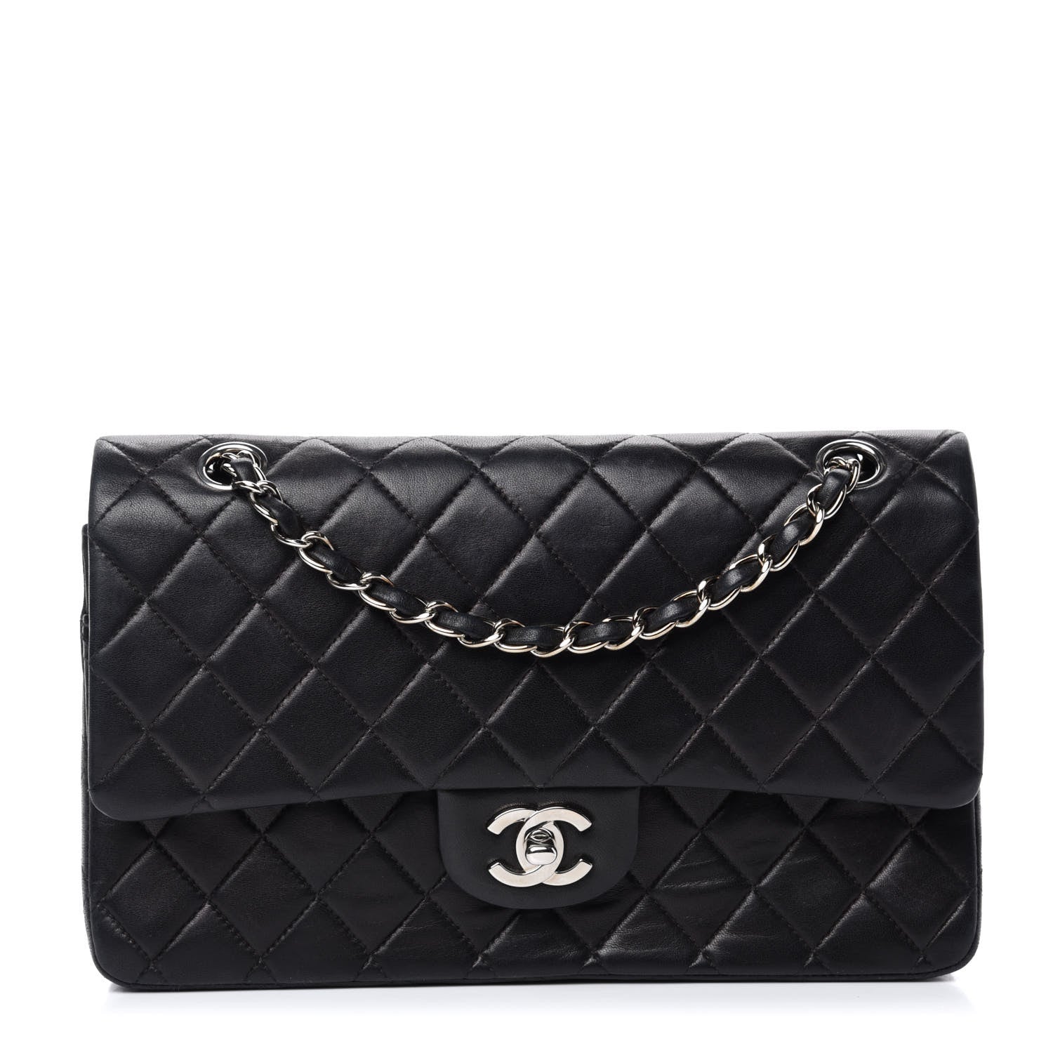 Chanel Lambskin Quilted Medium Double Flap Black 1 of 12