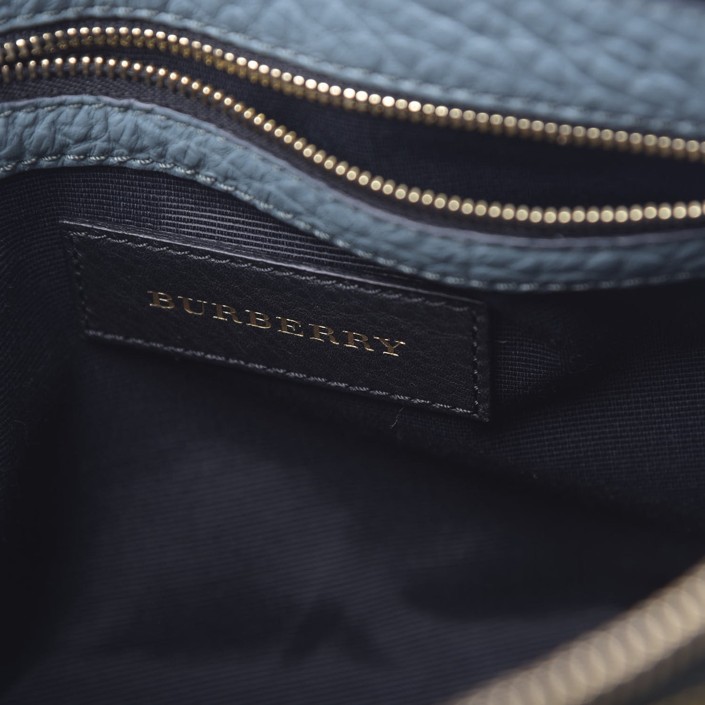 Signature Grain Calfskin Check Embossed Small Chichester Crossbody Clutch Bag Celadon Blue