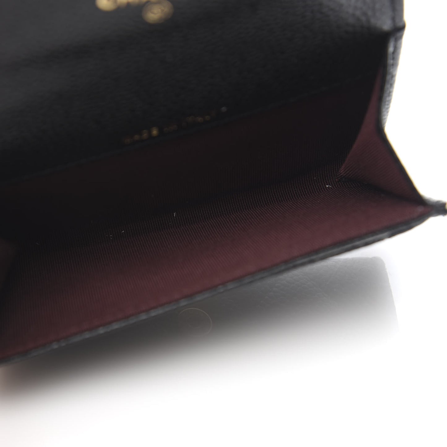Caviar Quilted Flap Card Holder Black