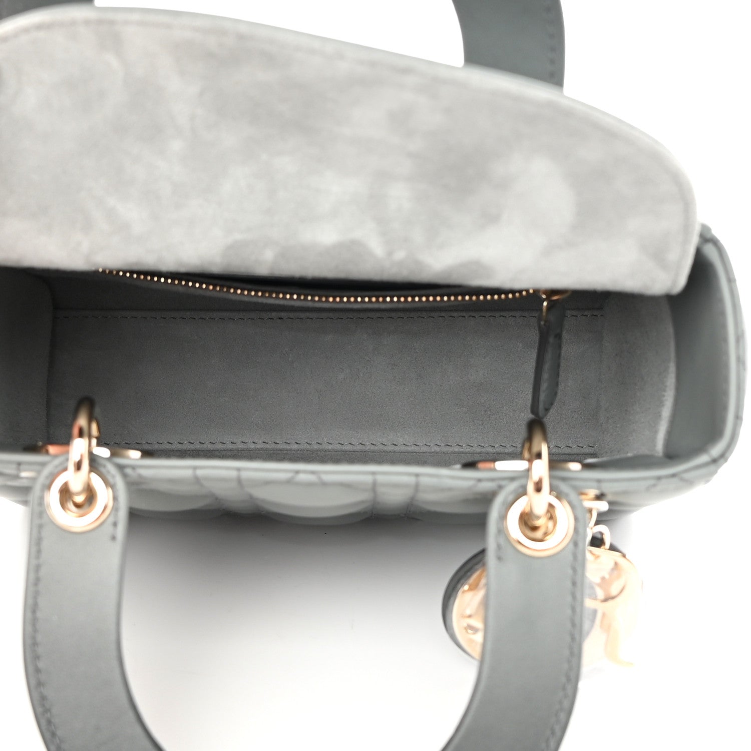 Christian Dior Lambskin Cannage Gradient Small My ABCDior Lady Dior Grey 5 of 12