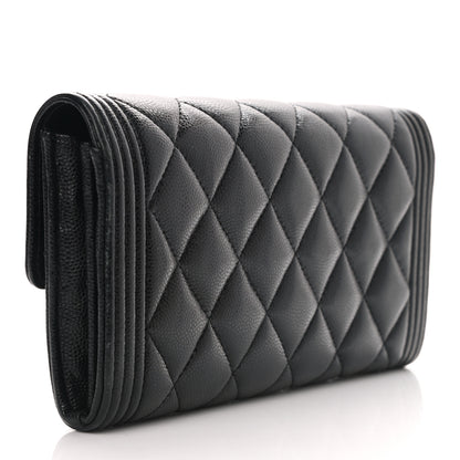 Chanel Caviar Quilted Large Boy Gusset Flap Wallet Black 3 of 8