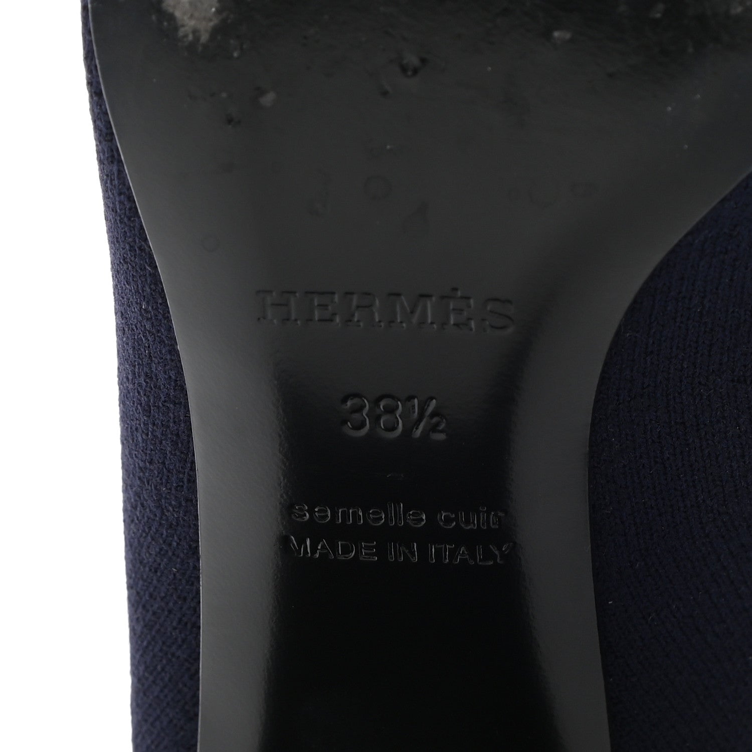 Hermes Knit Calfskin Volver Ankle Boots 38.5 Bleu Diplomatique 7 of 12