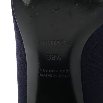 Hermes Knit Calfskin Volver Ankle Boots 38.5 Bleu Diplomatique 7 of 12