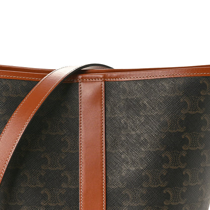 Celine Triomphe Canvas Calfskin Small Bucket Bag Tan 8 of 10