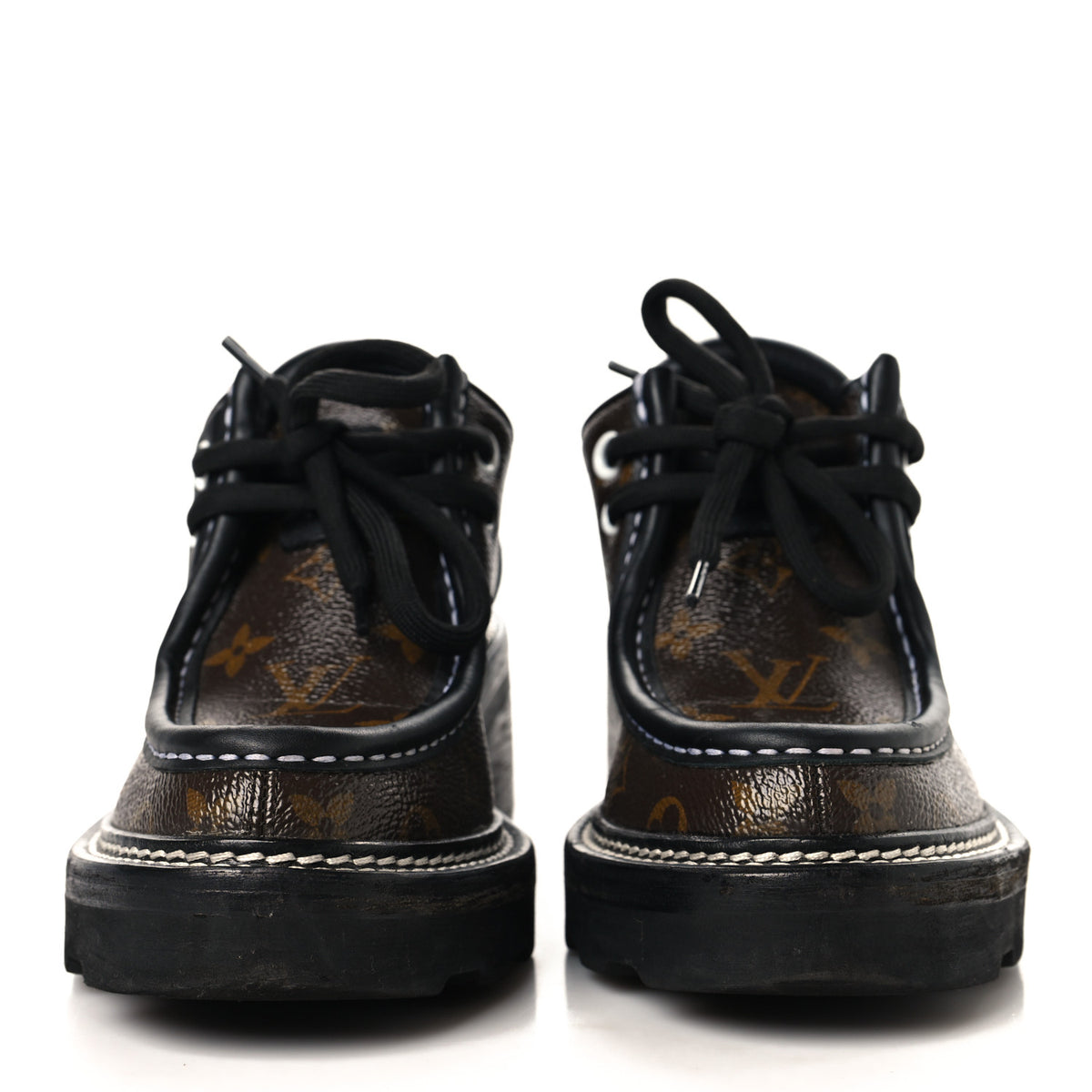 Monogram Calfskin Beaubourg Platform Derby Shoes 36 Brown
