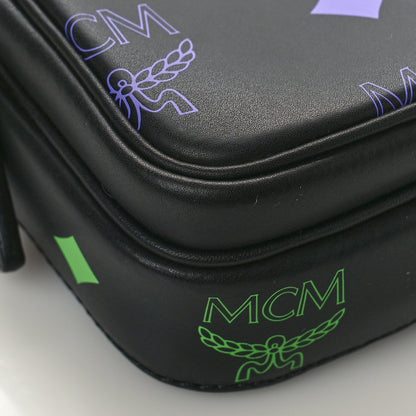 MCM Calfskin Color Splash Mini Crossbody Black Purple Green 7 of 8