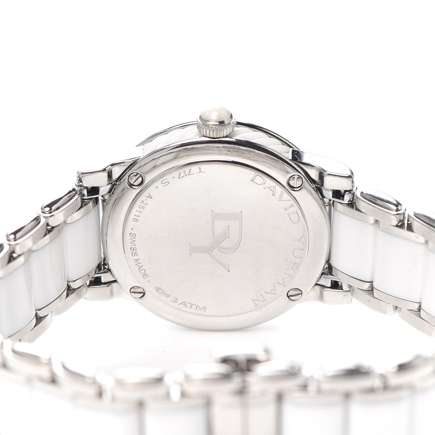 Stainless Steel Ceramic Diamond 30mm Classic Quartz Watch White