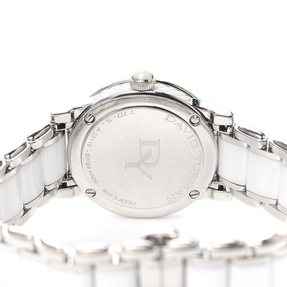 David Yurman Stainless Steel Ceramic Diamond 30mm Classic Quartz Watch White 4 of 7