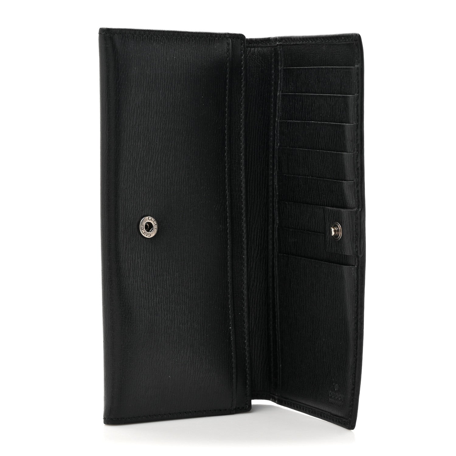 Gucci Calfskin Interlocking G Continental Wallet Black 5 of 12