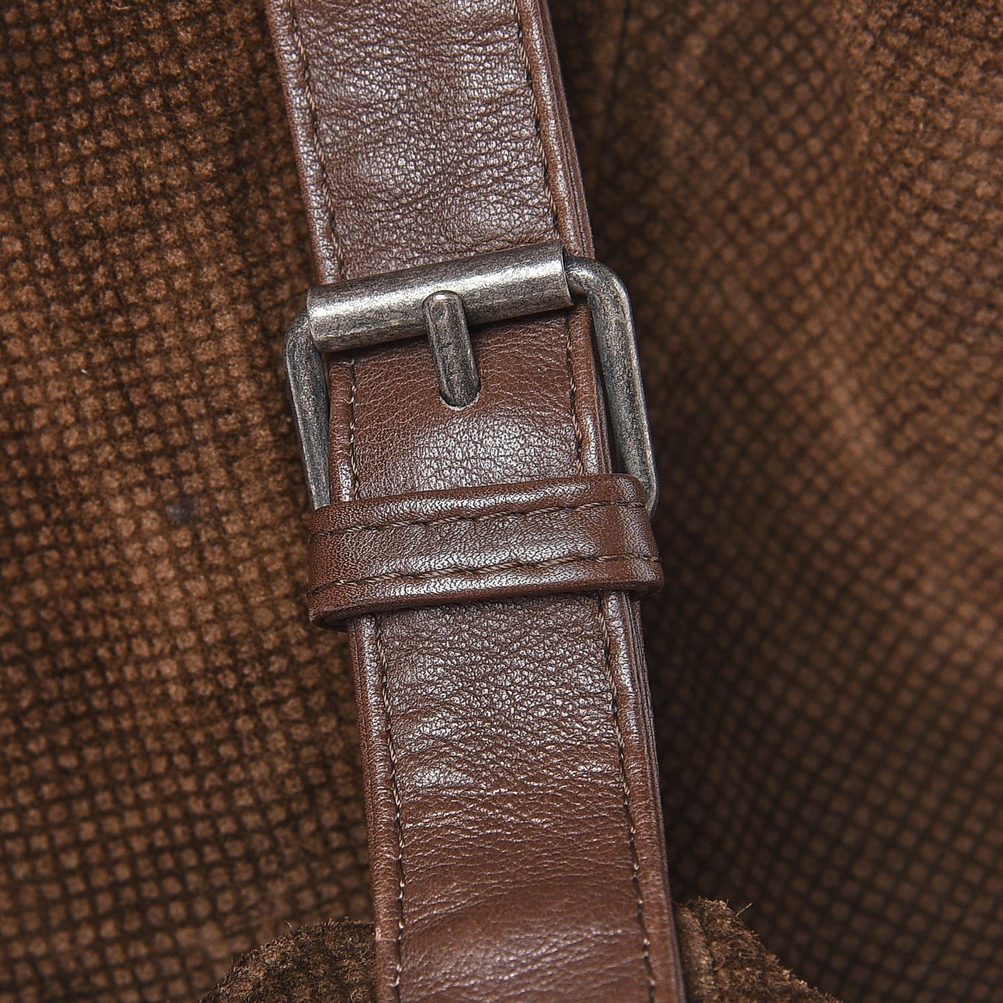 Suede Drawstring Shoulder Bag Brown