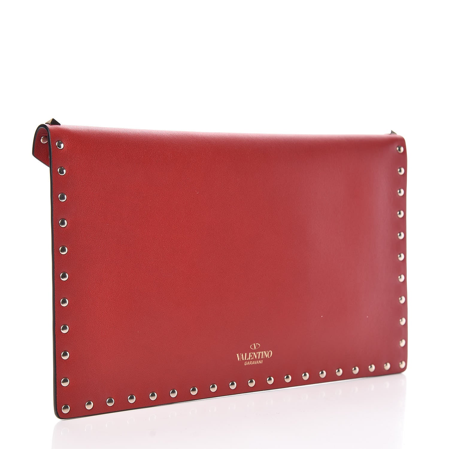 Valentino Garavani Vitello Large Rockstud Envelope Clutch Rosso Valentino 3 of 7
