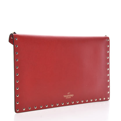 Valentino Garavani Vitello Large Rockstud Envelope Clutch Rosso Valentino 3 of 7