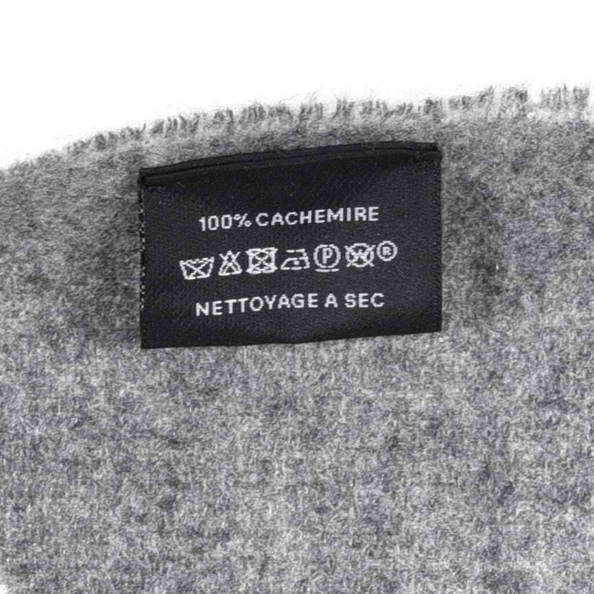 Cashmere Casaque Charms Muffler Gris Flanelle Ivoire
