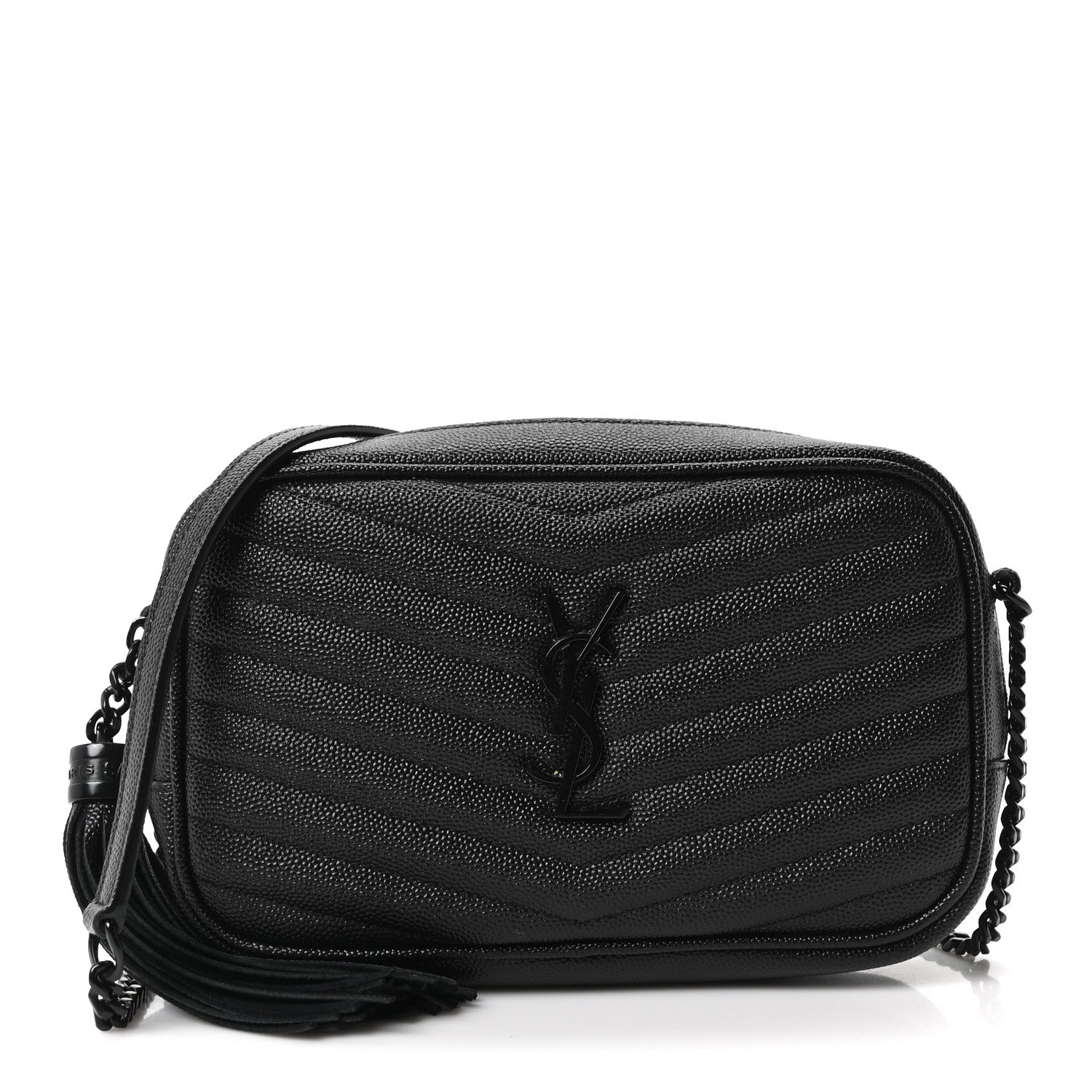 Saint Laurent Grain De Poudre Matelasse Monochrome Monogram Mini Lou Camera Bag Black 1 of 11
