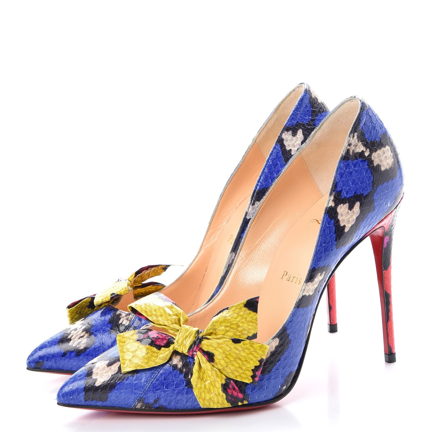 Christian Louboutin Ayers Watersnake Madame Menodo 100 Pumps 38 Version Blue 3 of 9