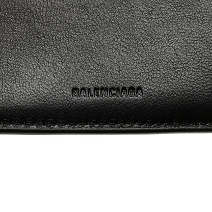 Balenciaga Calfskin Logo Cash Square Bi-Fold Wallet Black White 6 of 7