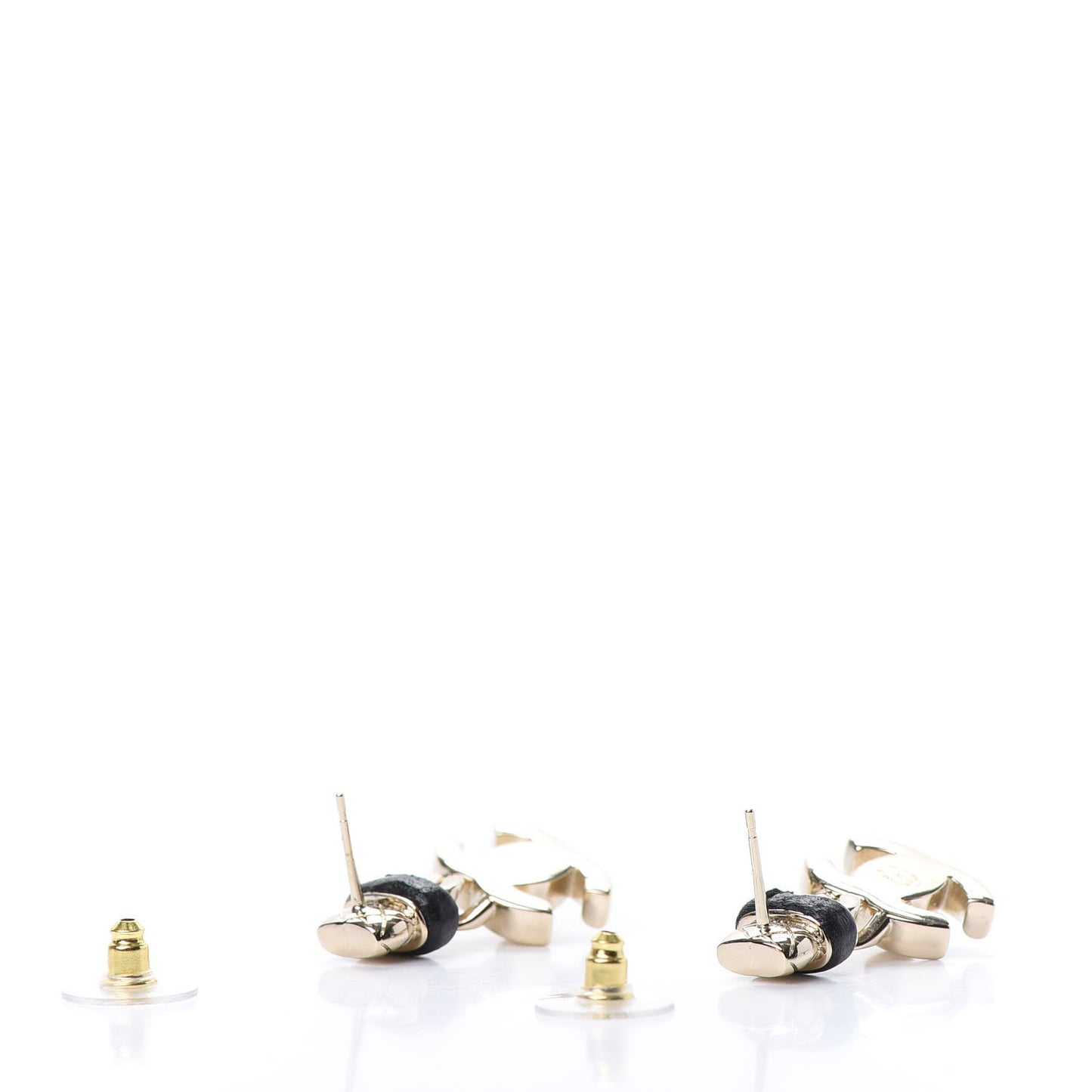 Lambskin CC Turnlock Drop Earrings Gold Black