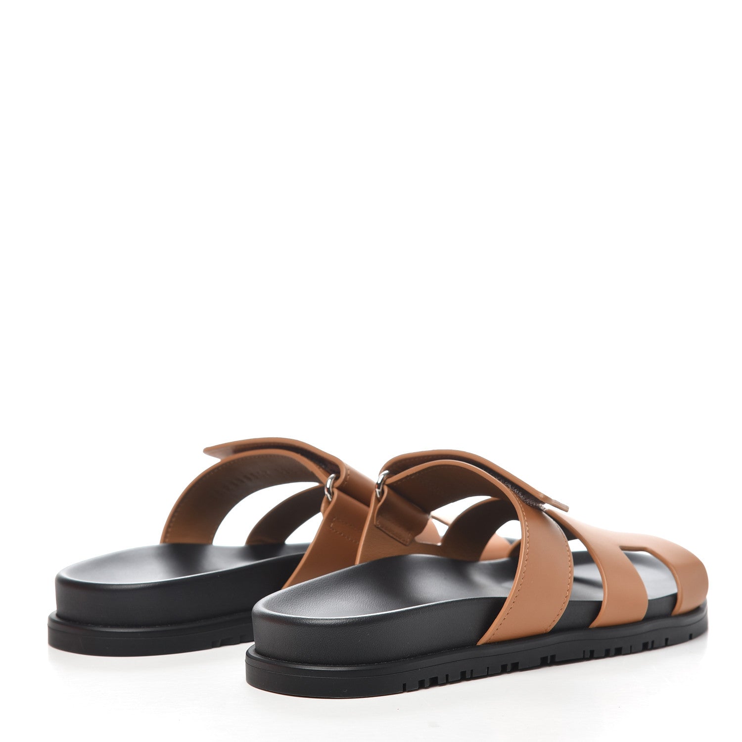 Hermes Calfskin Womens Chypre Sandals 37.5 Gold 4 of 11