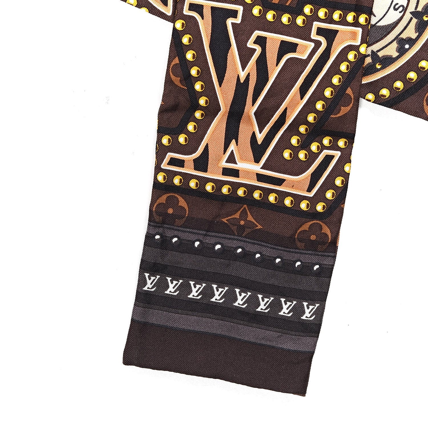 Louis Vuitton Silk Monogram LV World Bandeau Brown 4 of 5