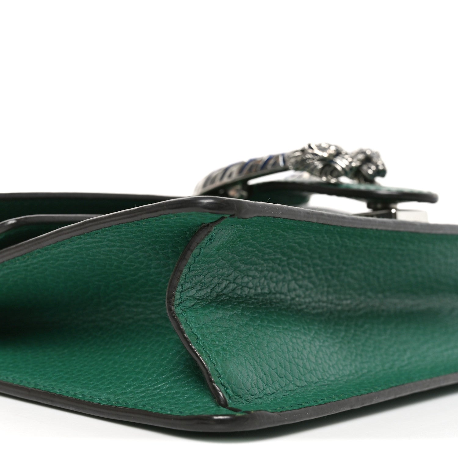 Gucci Dollar Calfskin Enamel Small Dionysus Shoulder Bag Emerald Electric Blue 9 of 11