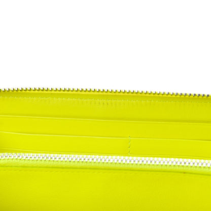 Saint Laurent Grain De Poudre Classic Zip Around Wallet Neon Yellow 8 of 9
