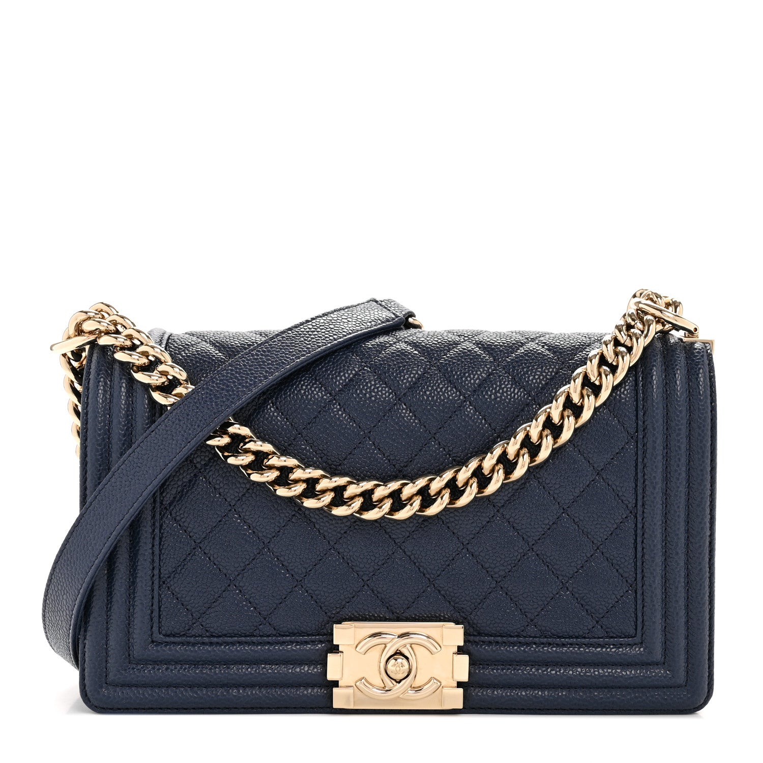 Chanel Caviar Quilted Medium Boy Flap Dark Blue 1 of 11