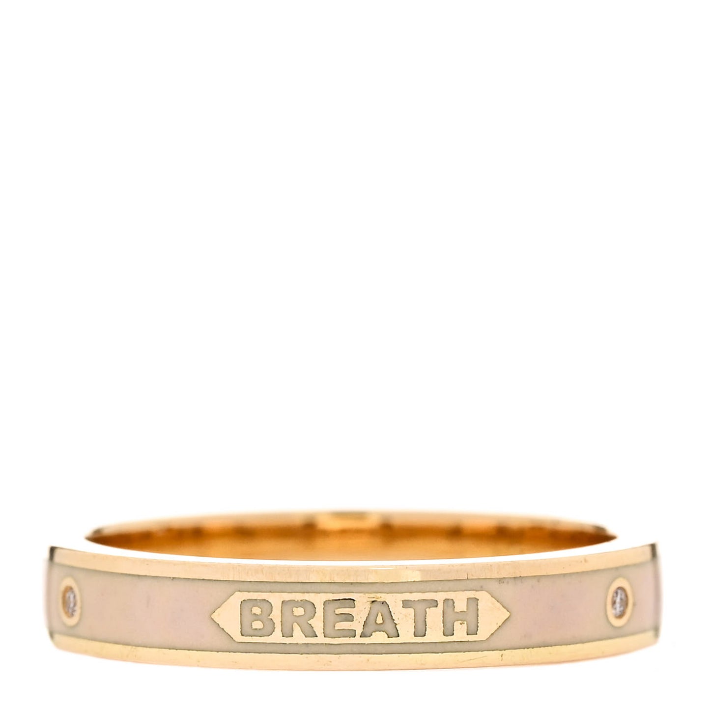 18K Yellow Gold Champleve Enamel Thin Passion Band Ring 54 7 White