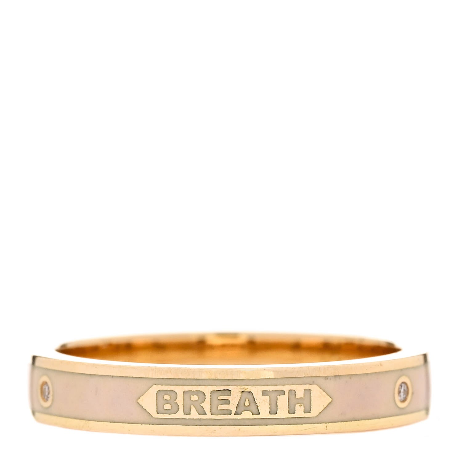Foundrae 18K Yellow Gold Champleve Enamel Thin Passion Band Ring 54 7 White 1 of 6