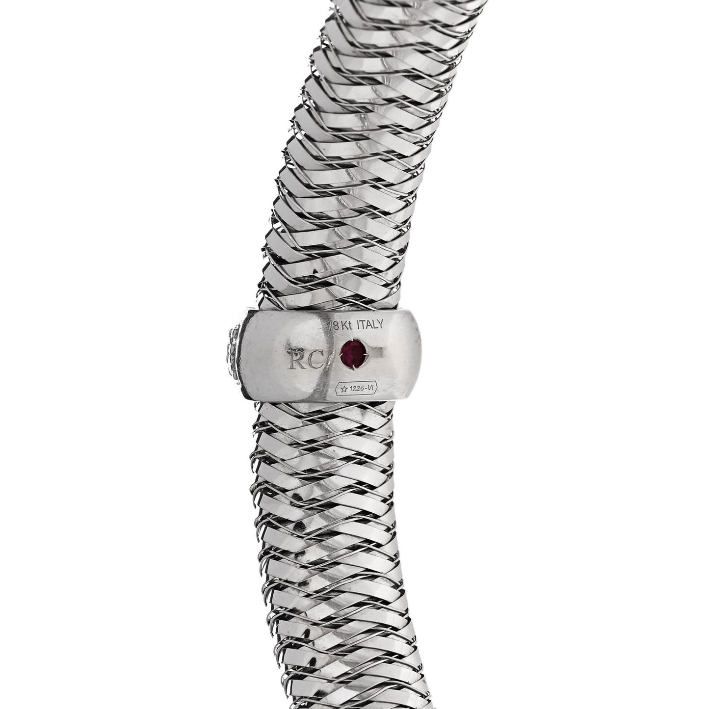 18K White Gold Diamond Medium Primavera Bangle Bracelet