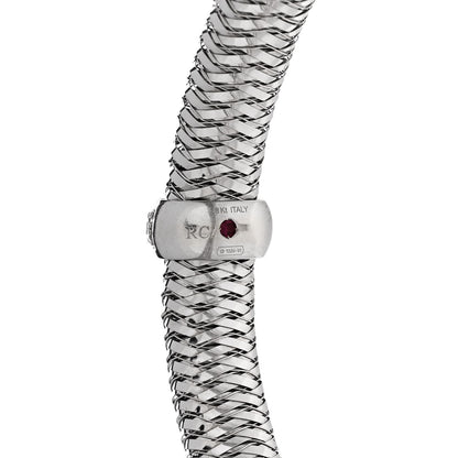 Roberto Coin 18K White Gold Diamond Medium Primavera Bangle Bracelet 3 of 3