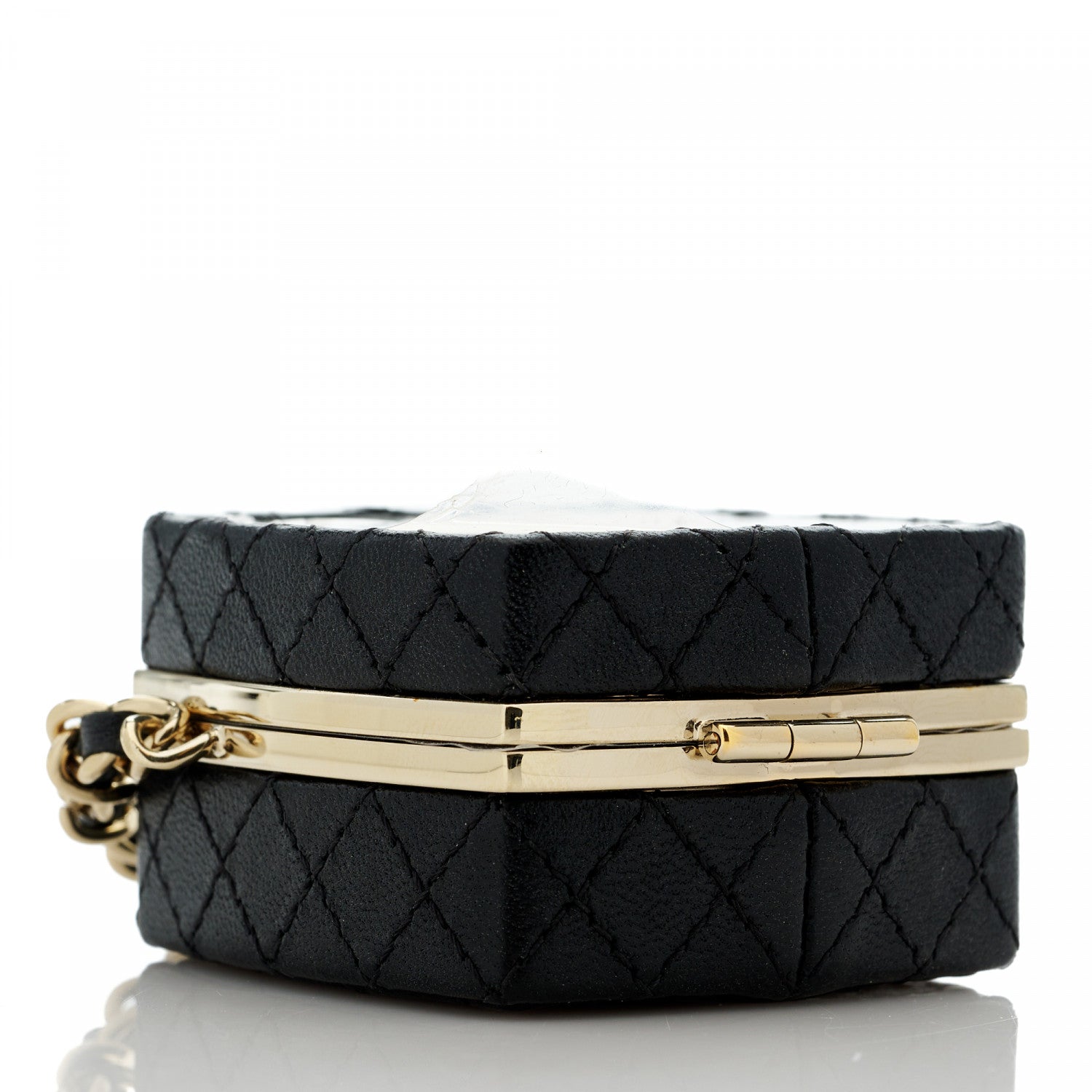 Chanel Lambskin Quilted Small Beauty Box Clutch With Chain Black 4 of 11