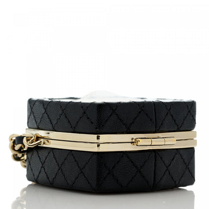 Chanel Lambskin Quilted Small Beauty Box Clutch With Chain Black 4 of 11