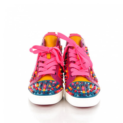 Christian Louboutin Patent Calf Spike Louis Flat Sneakers 36 Orange Multicolor 2 of 8