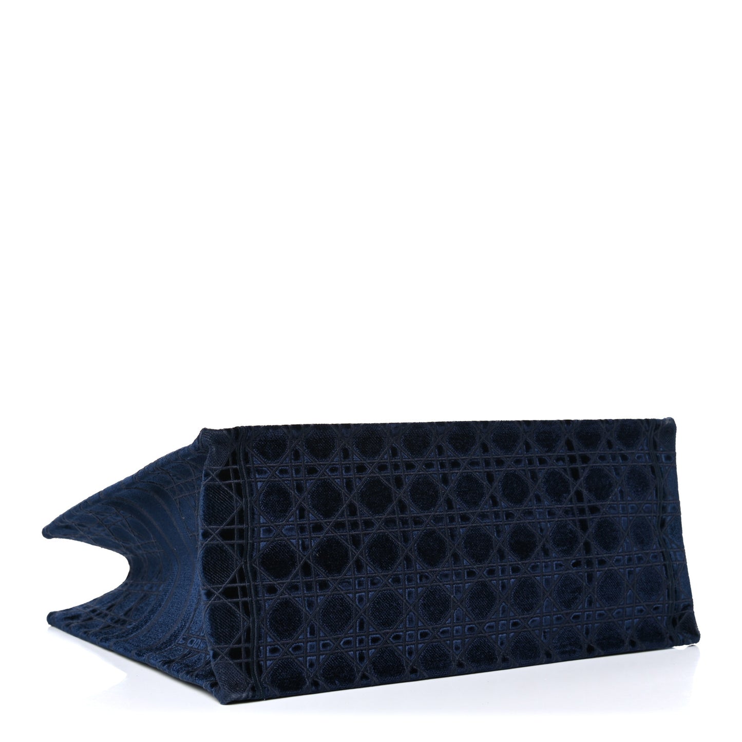 Velvet Cannage Large Book Tote Navy Blue