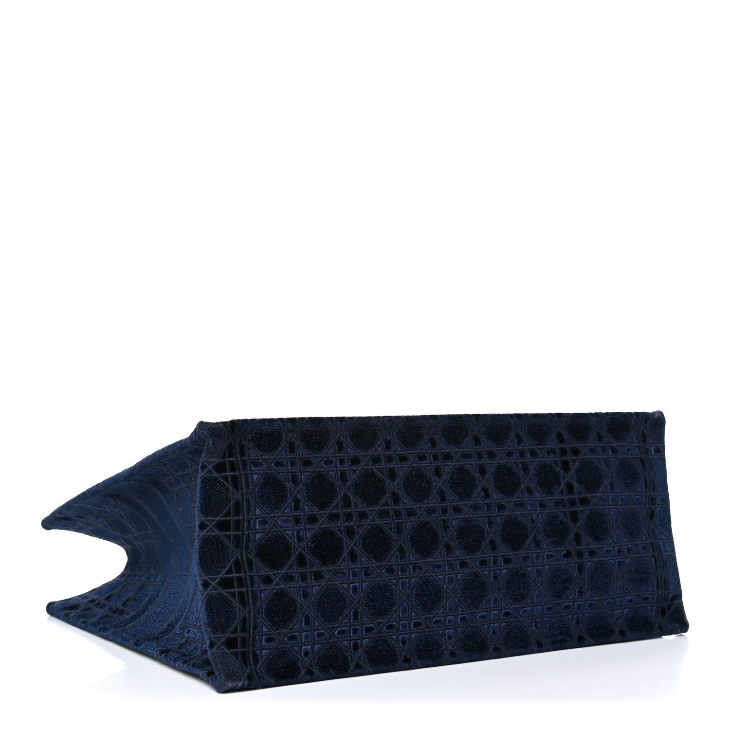 Christian Dior Velvet Cannage Large Book Tote Navy Blue 4 of 17
