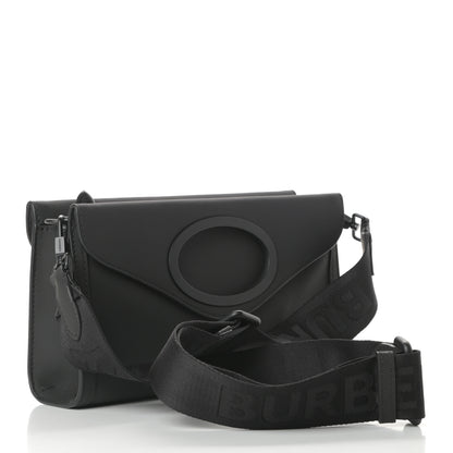 Burberry Rubberised Cotton Foldover Pocket Bag Black 3 of 9