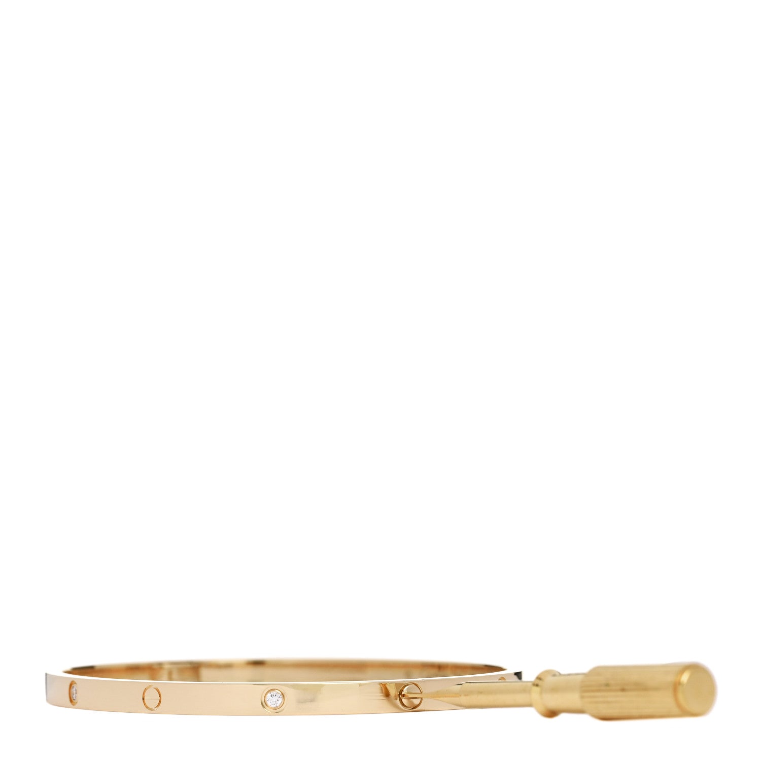 Cartier 18K Yellow Gold 6 Diamond Small LOVE Bracelet 18 3 of 8