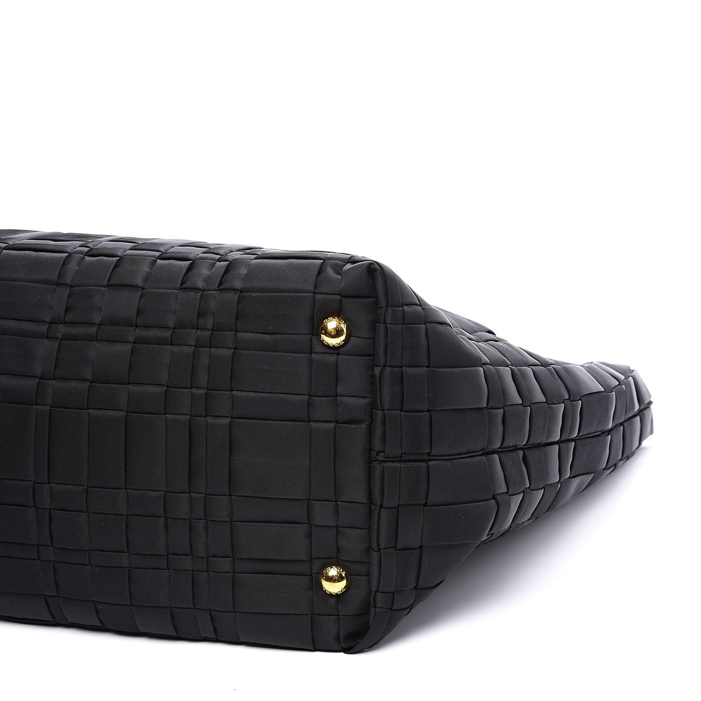Tessuto Nylon Weave Shopping Tote Black