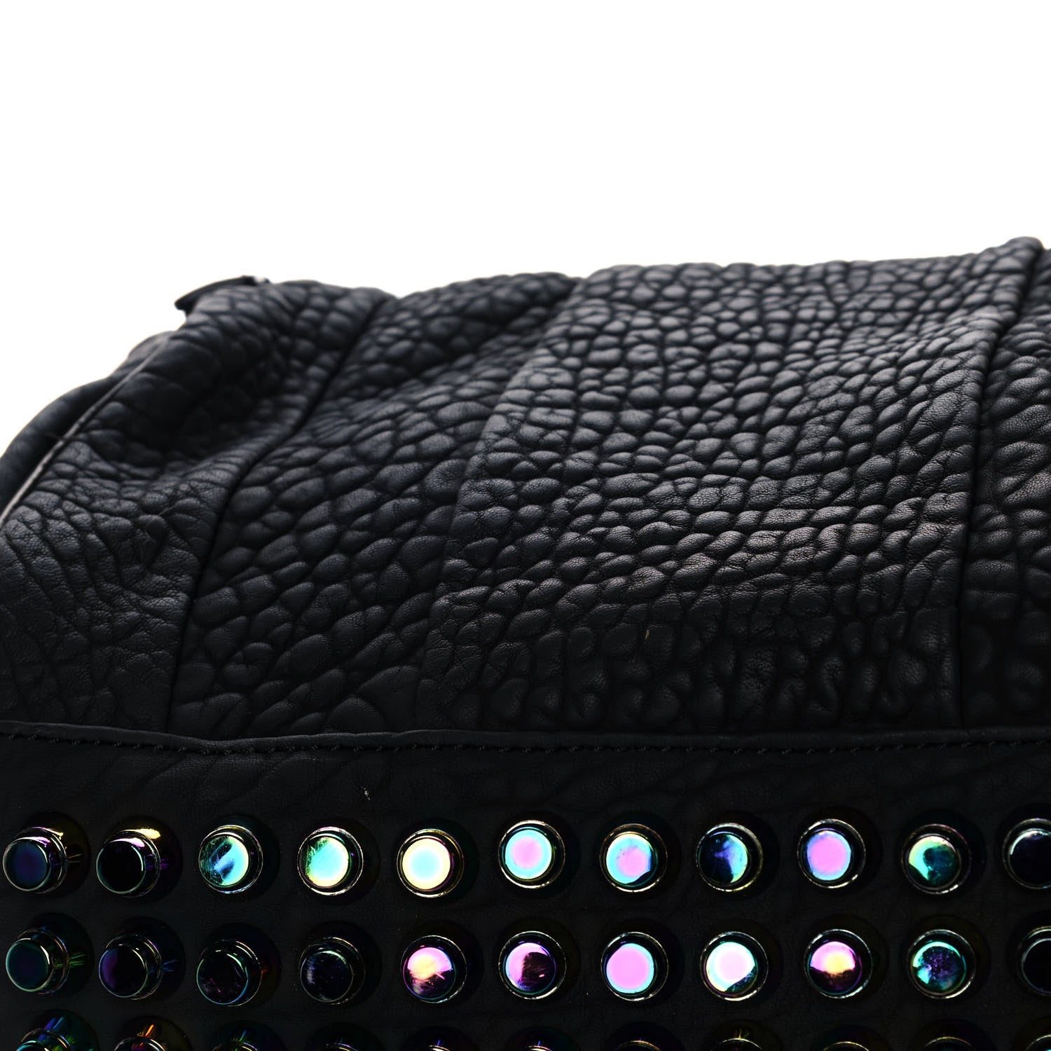 Alexander Wang Pebbled Lambskin Rockie Black Iridescent Hardware 10 of 13