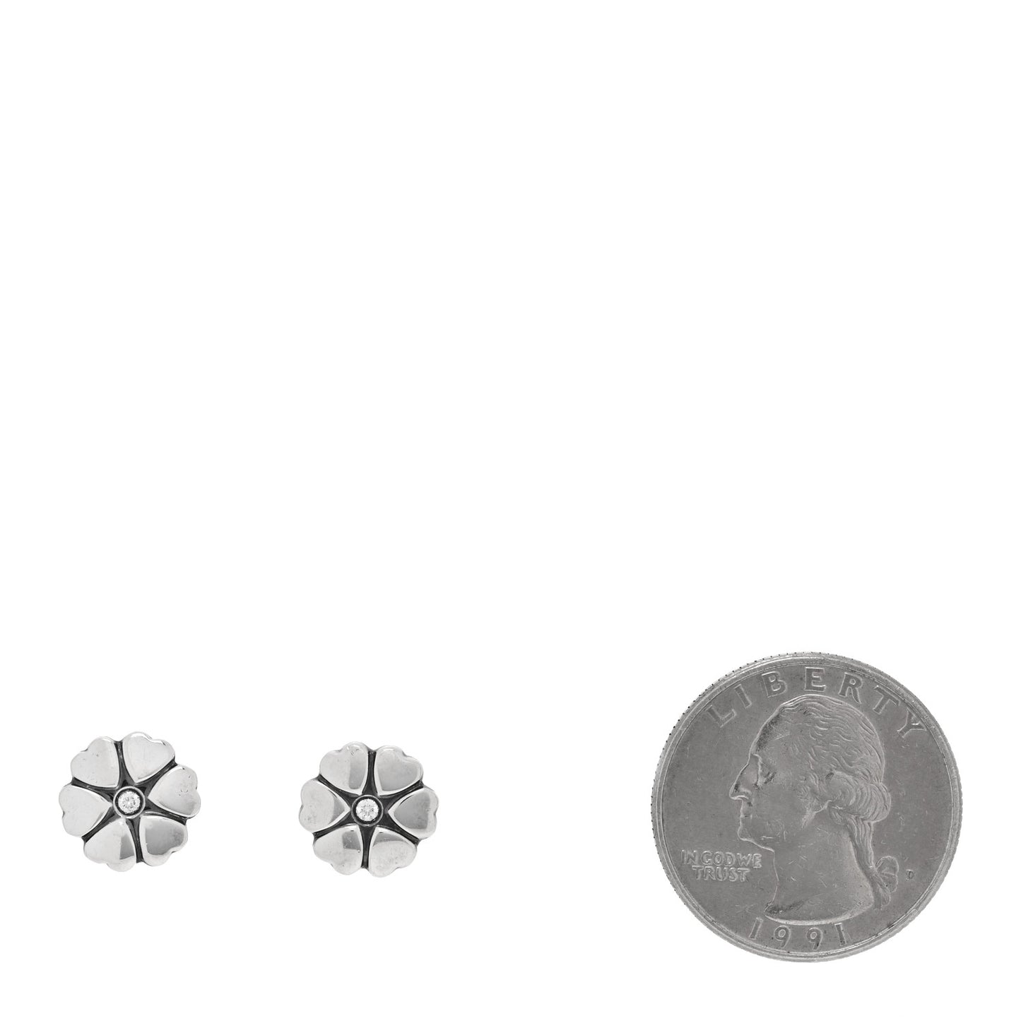 Sterling Silver Diamond Paloma Picasso Crown of Hearts Earrings