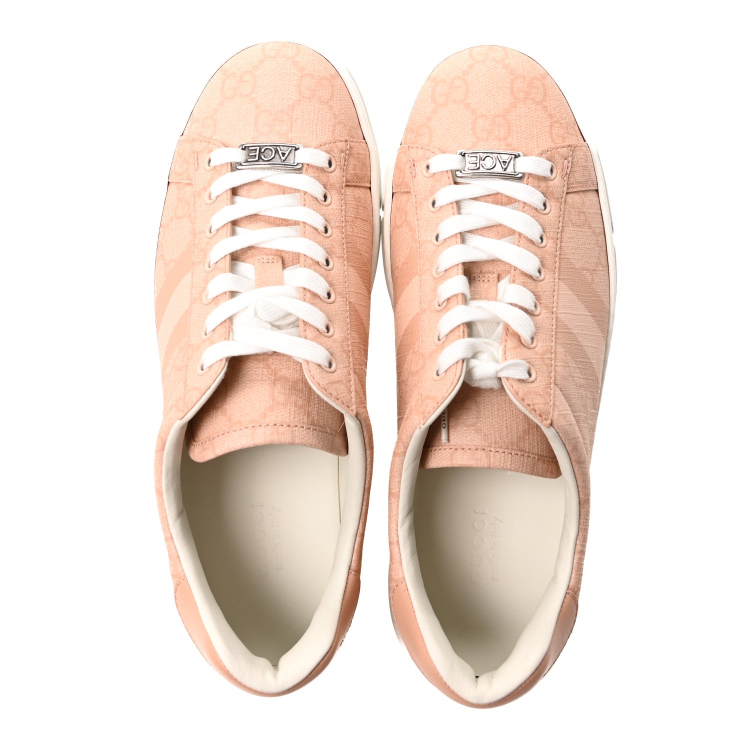 Gucci GG Supreme Tonal Web Womens New Ace Sneakers 37.5 Pink 2 of 10