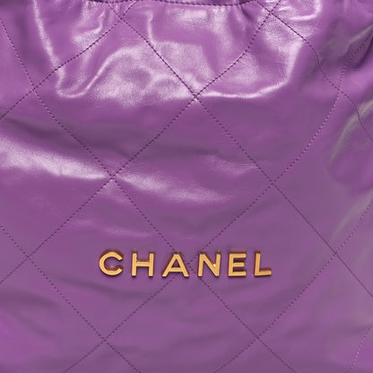 Chanel Shiny Calfskin Quilted Small Chanel 22 Purple 10 of 13