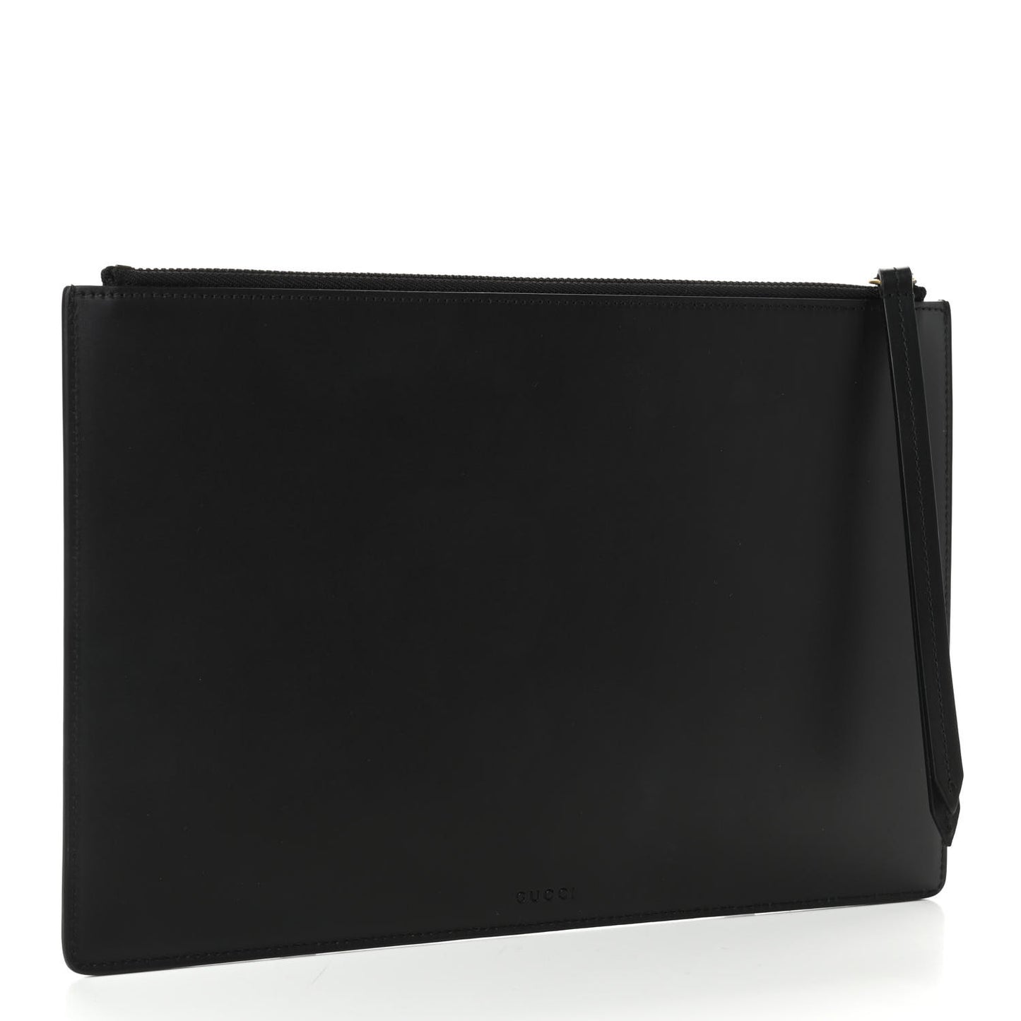 Calfskin GucciGhost Life is Gucci Zip Pouch Black