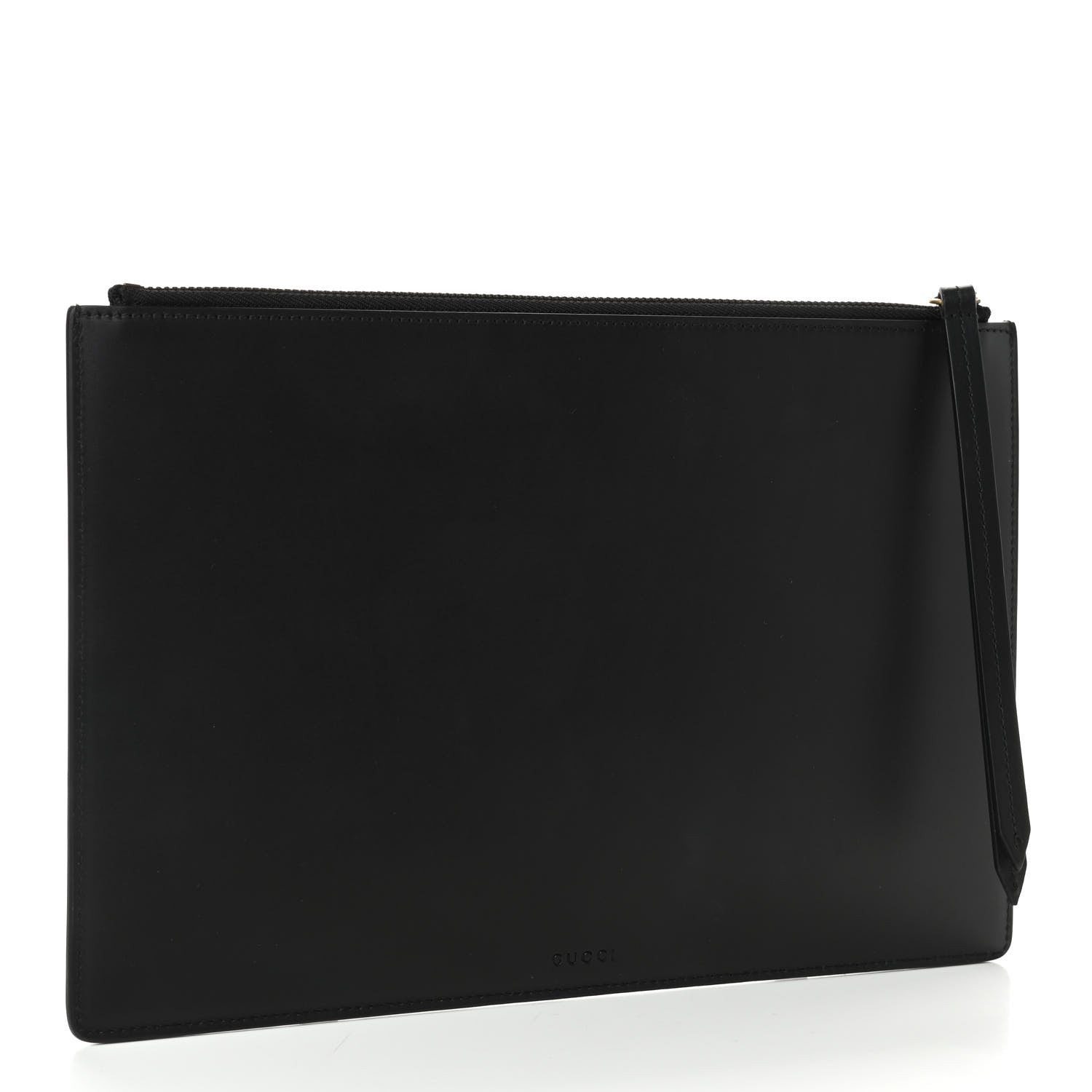 Gucci Calfskin GucciGhost Life is Gucci Zip Pouch Black 2 of 4