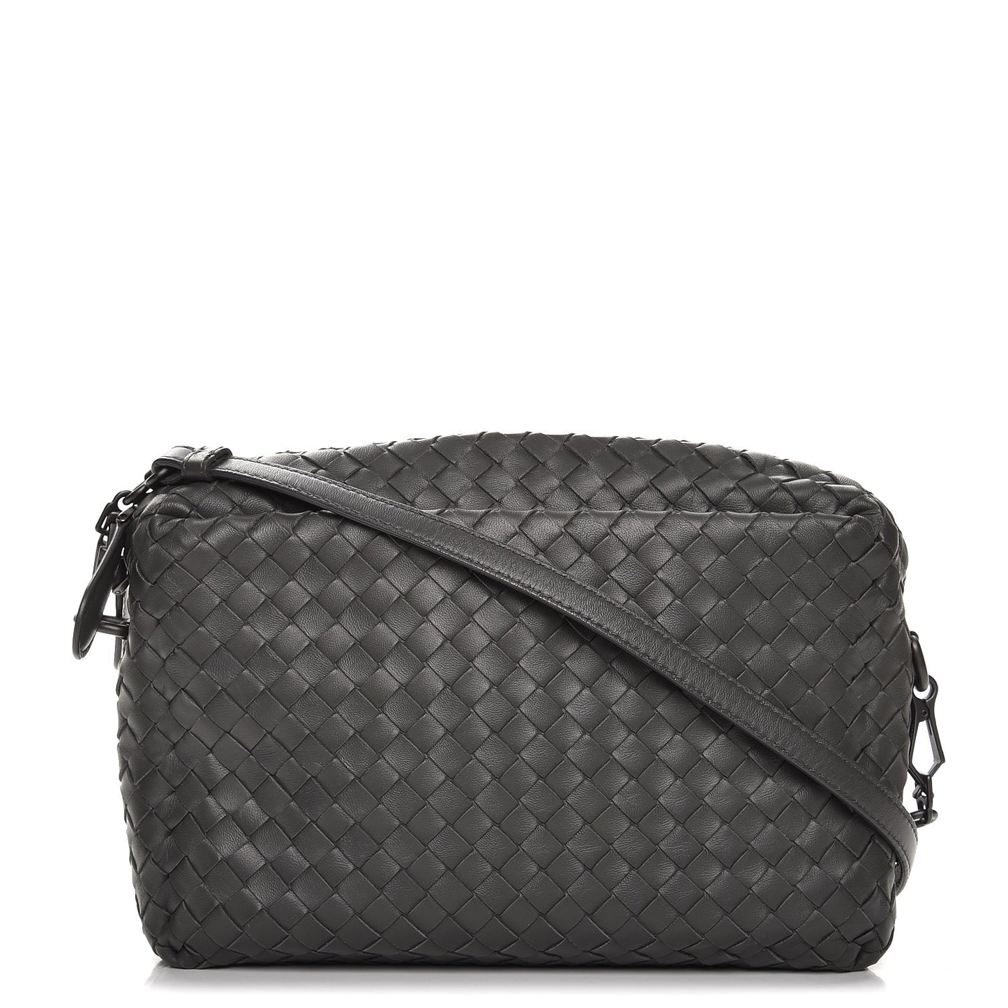 Nappa Intrecciato Small Camera Bag New Light Grey