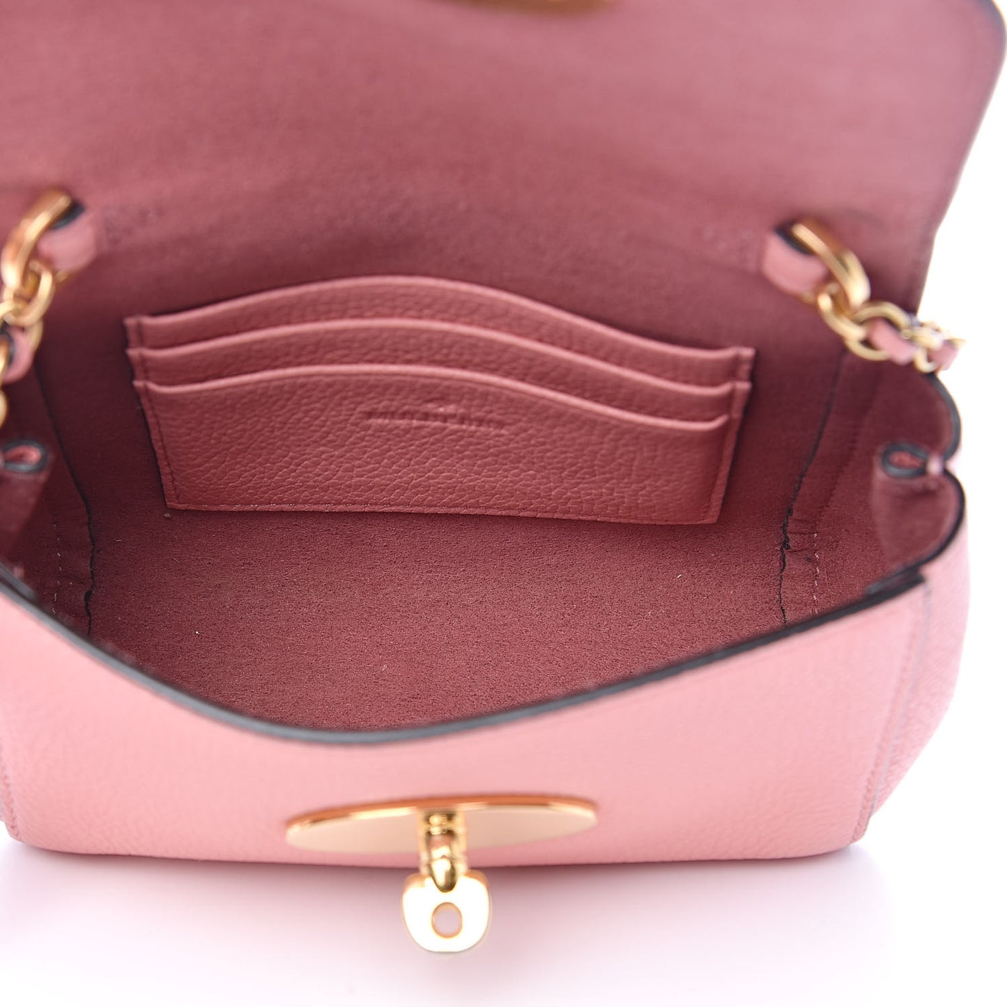 Small Classic Grain Calfskin Mini Lily Macaroon Pink