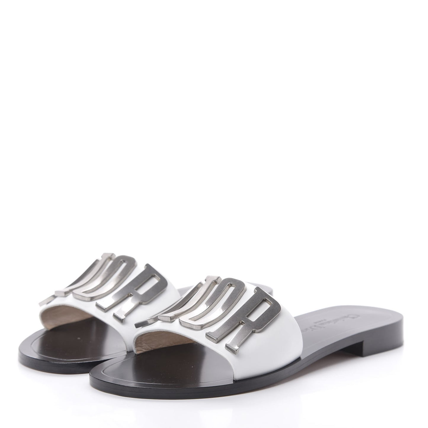 Calfskin Dio(r)evolution 10mm Slide Sandals 38 Off White