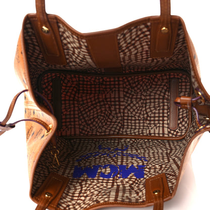 MCM Visetos Medium Liz Reversible Shopper Tote Cognac 6 of 21