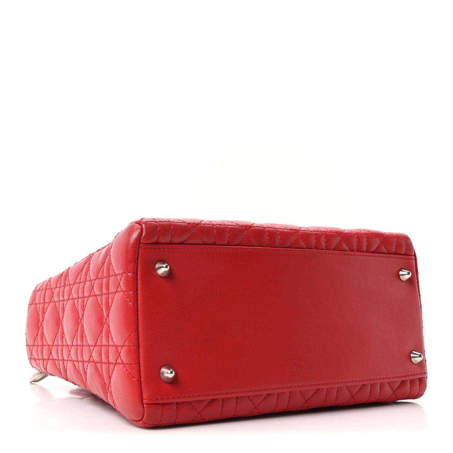 Christian Dior Lambskin Cannage Medium Lady Dior Red 4 of 10